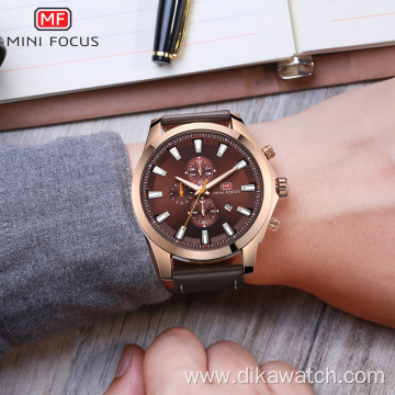 MINI FOCUS Fashion Top Brand Genuine Leather Watch